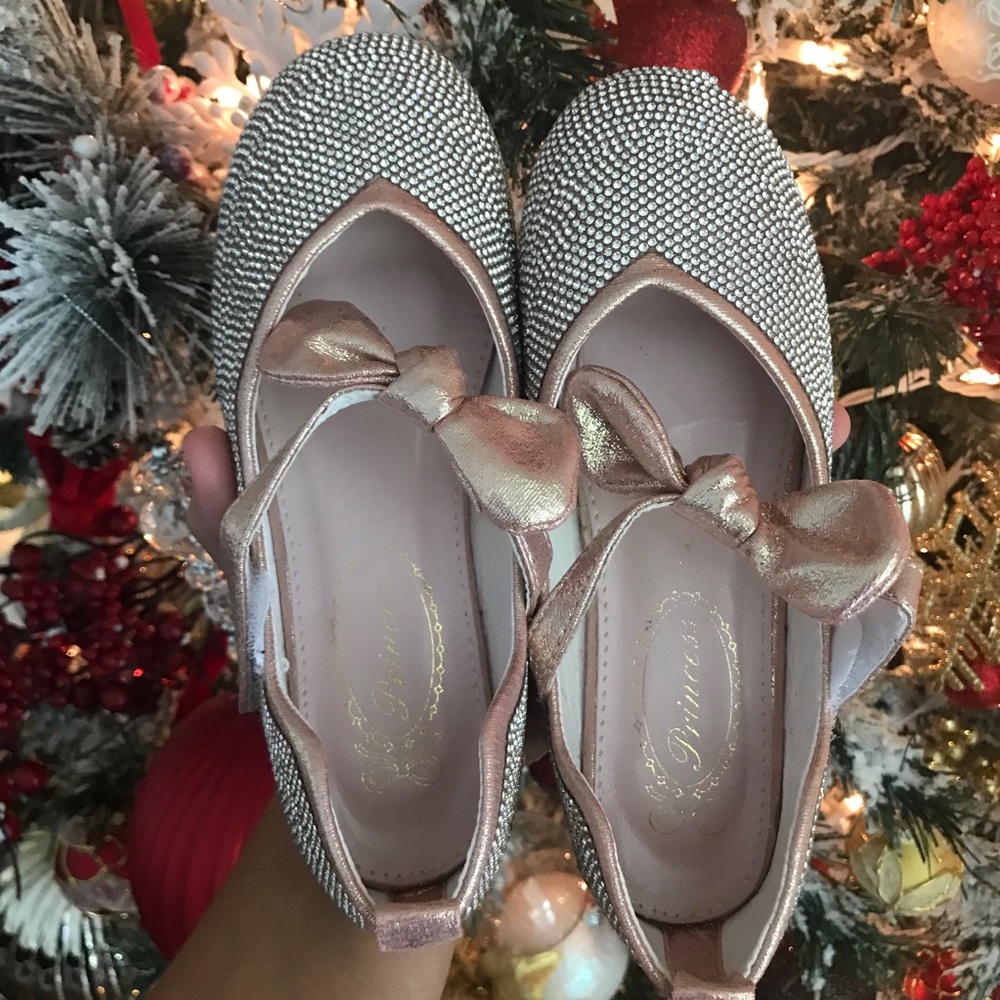 Princess gold crystal flat